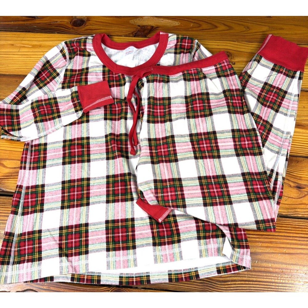 Hanna Andersson Women's Organic Cotton Pajamas Long Sleeve Set Plaid XXL